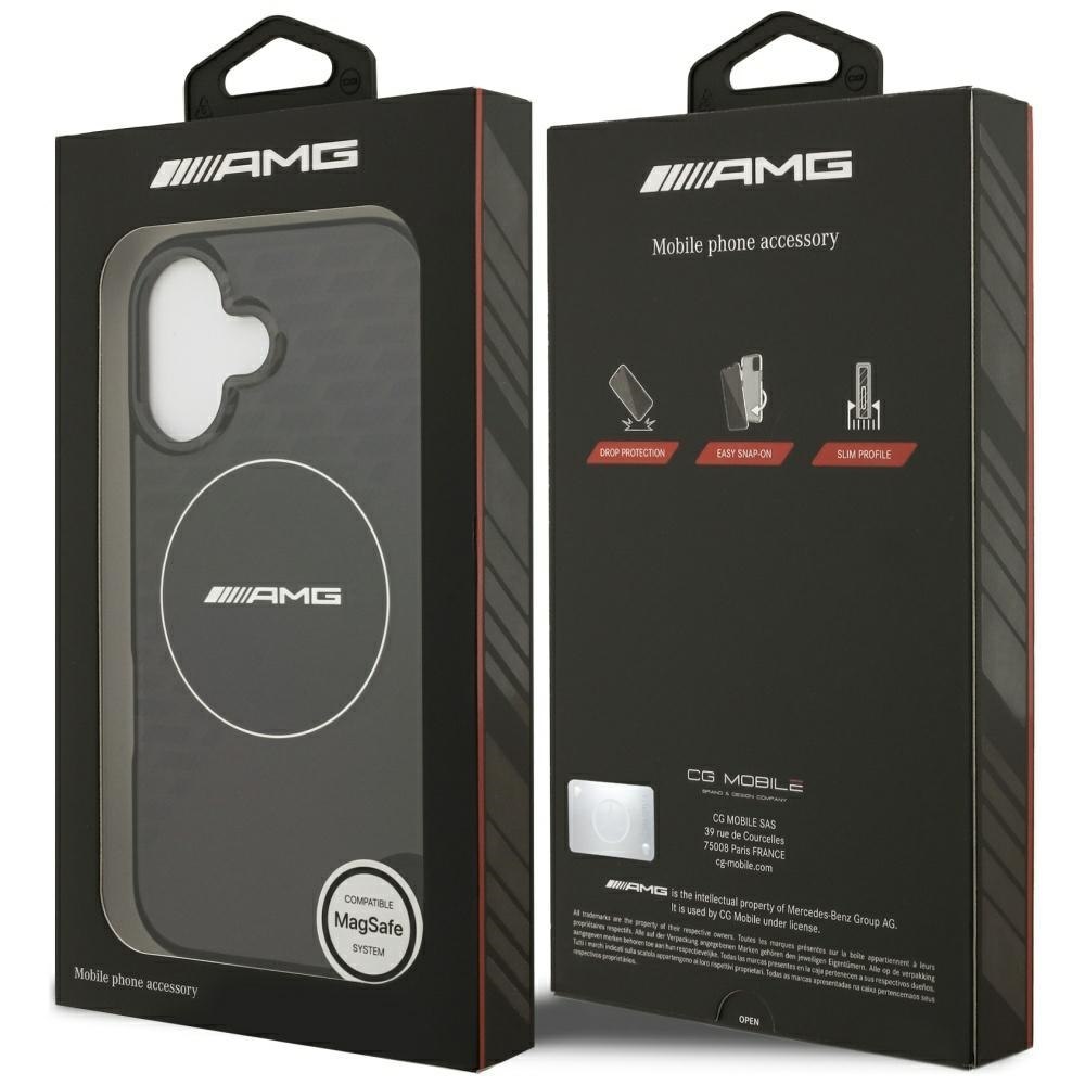 Etui AMG Double Layer Transparent Smocked MagSafe do iPhone 17 czarny